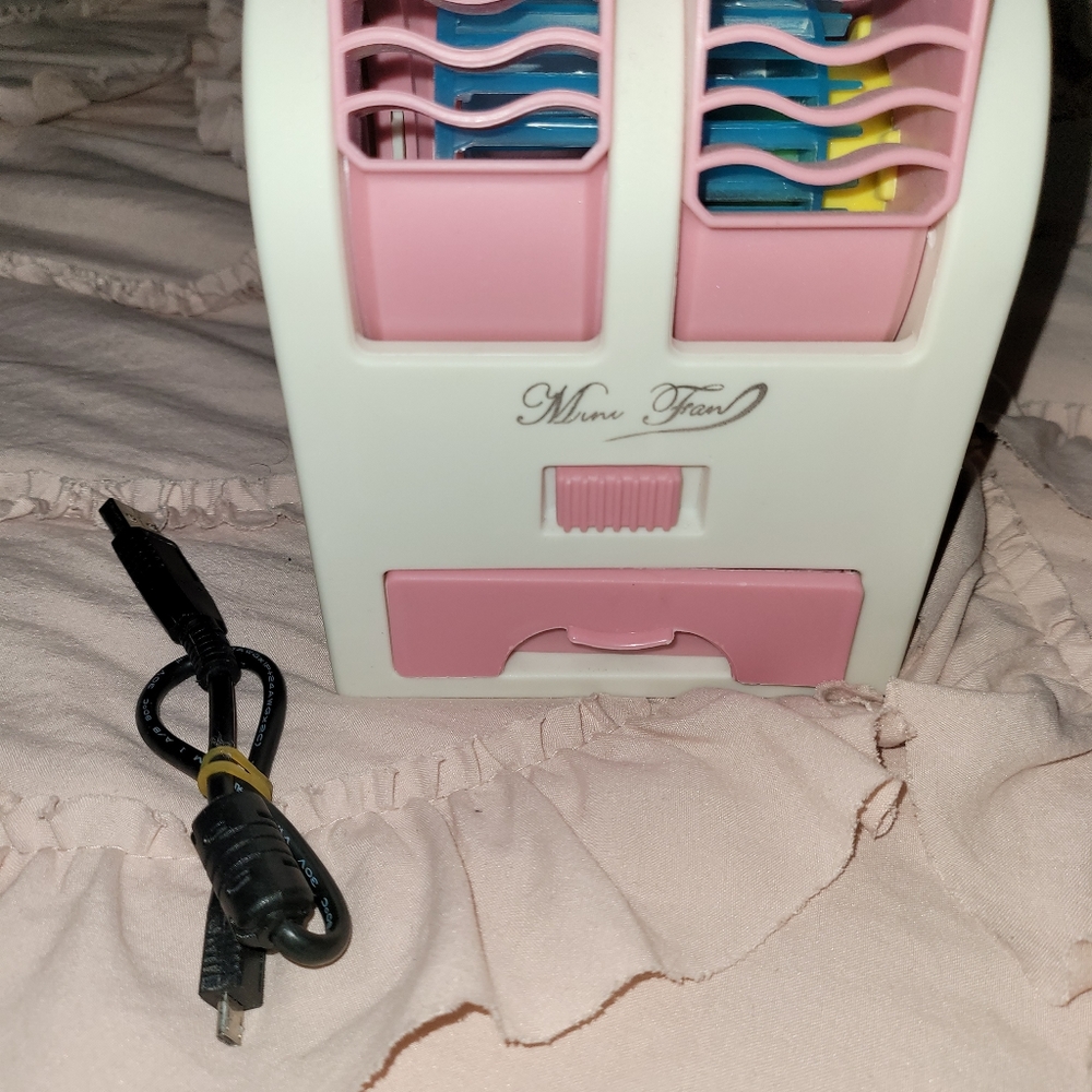 Mini A/C Fan w/drawer for potpourri; or even cord storage.